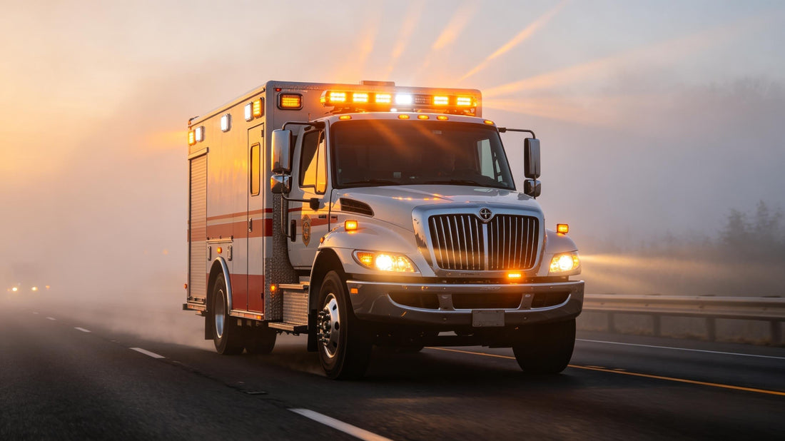 LED warning lights on a truck and emergency vehicle providing high-visibility strobe alerts in 2026