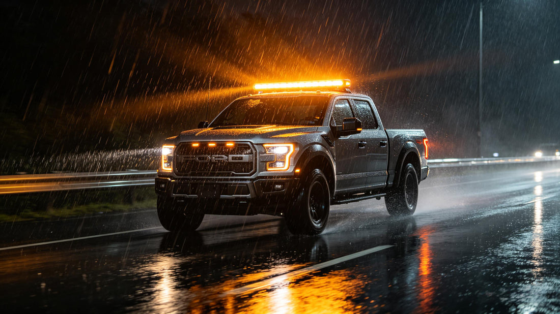 Amber COB LED Strobe Light Bar for trucks and emergency vehicles