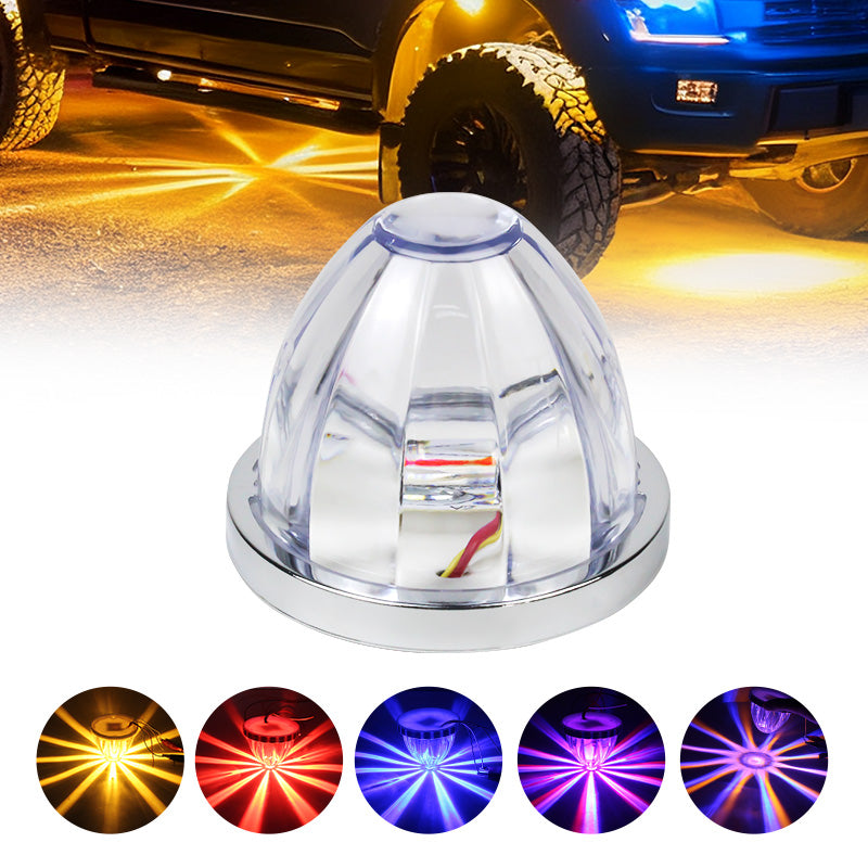 GF Dual-Color Round LED Marker Light | Chrome Dome for Trucks & Trailers