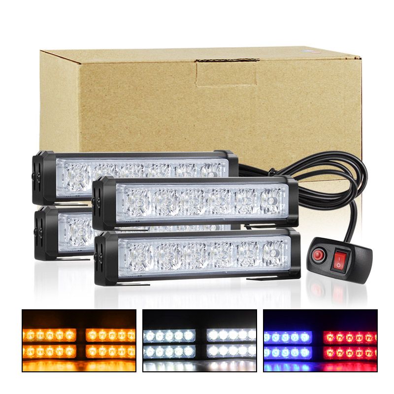 4-Pack 6-LED Strobe Light Bars