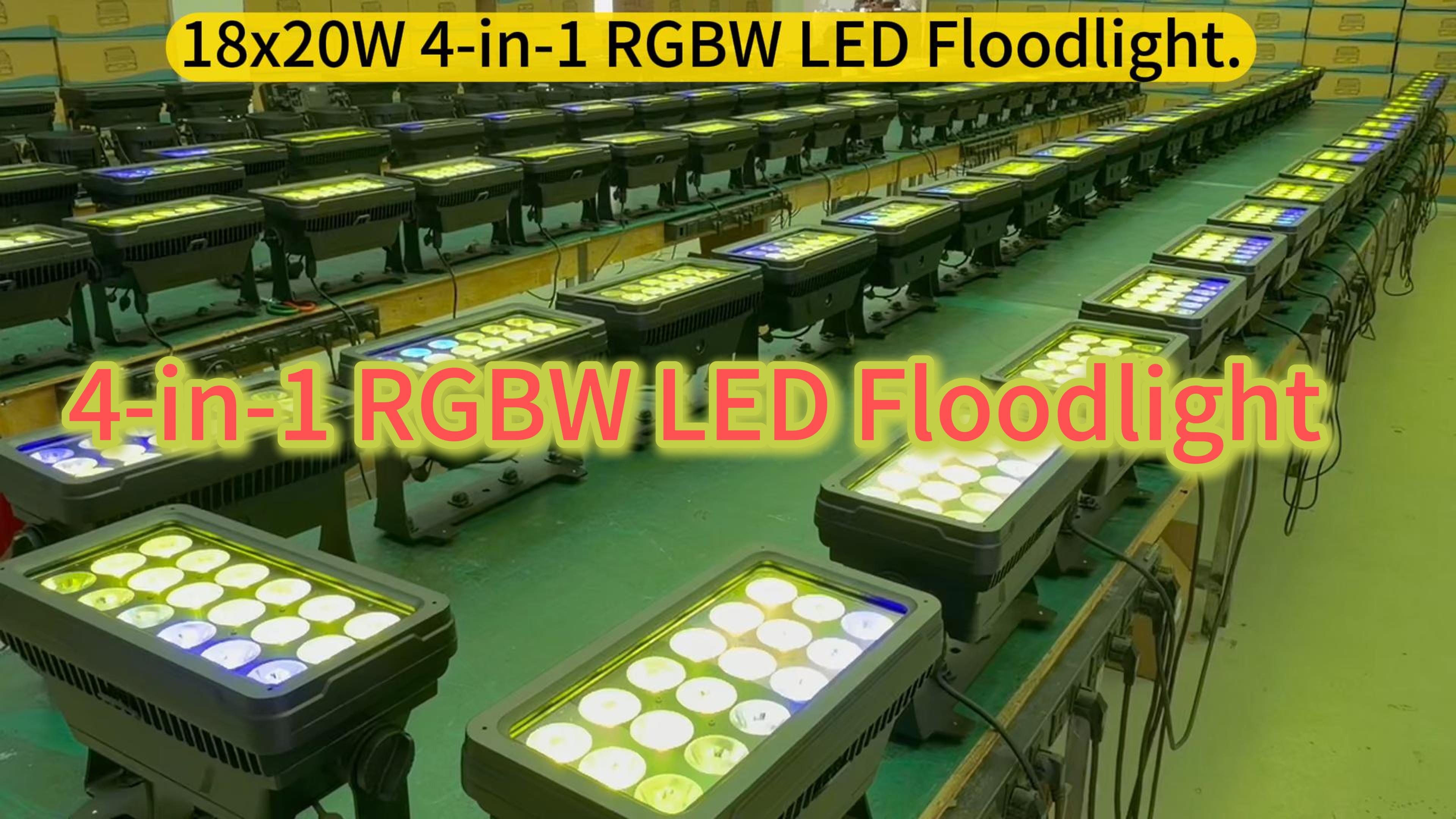Load video: 4-in-1 RGBW LED Floodlight 