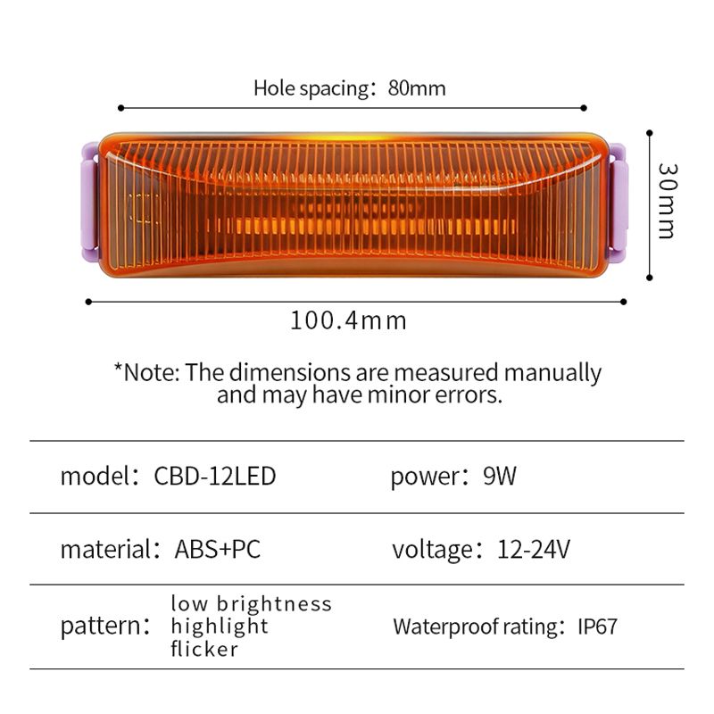Oval Amber LED Side Marker Light DETAILS