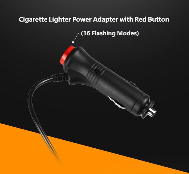 cigarette lighter power adapter with red button